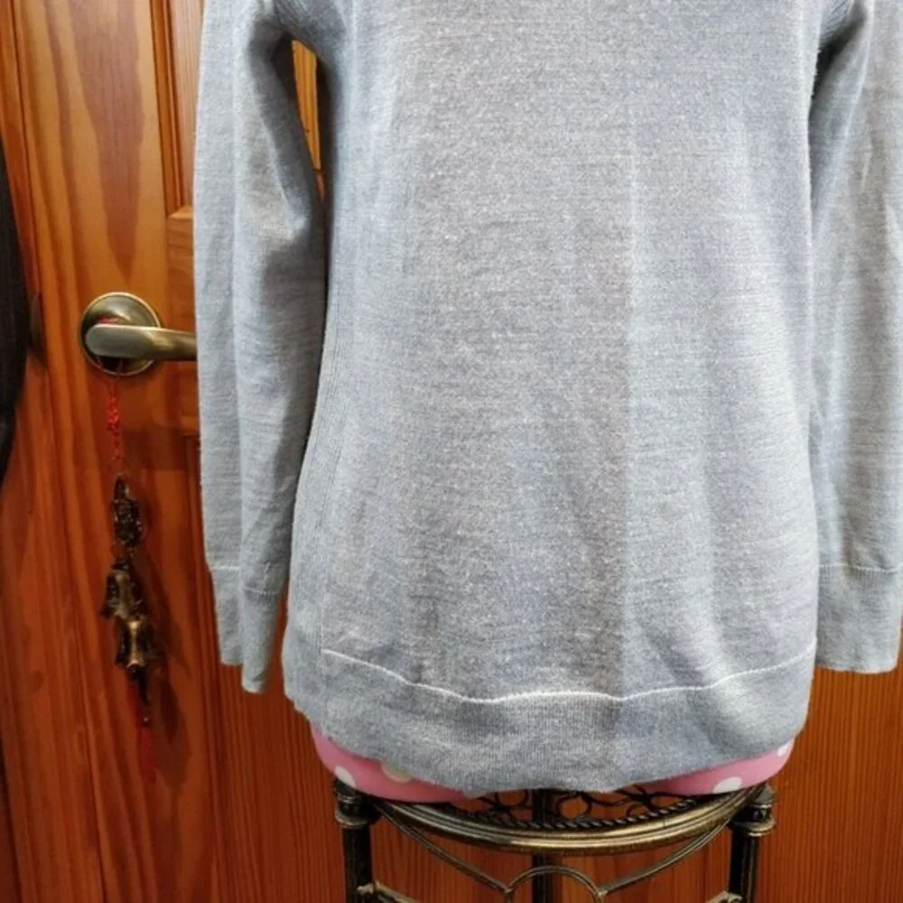 JCrew Factory Gray Crew Neck Wool Blend Sweater SP